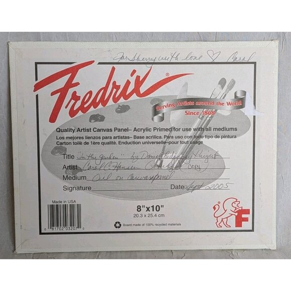 Oil Painting Woman In Countryside Signed Student Artist 8 X 10 Garden Village - Picture 3 of 16